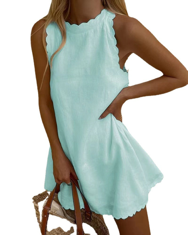 Dame afslappet sommerkjole med hjerteformet udskæring Stilla