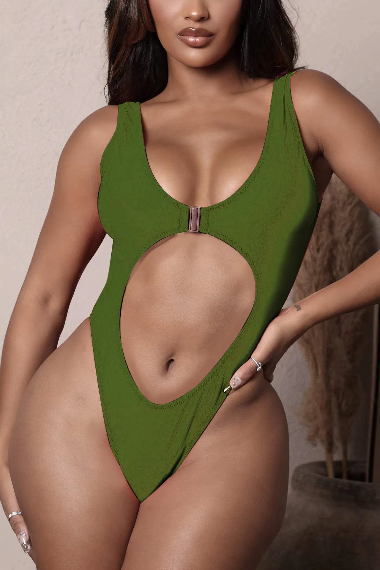 Dame Cut-Out Dyb V Badedragt Stilla