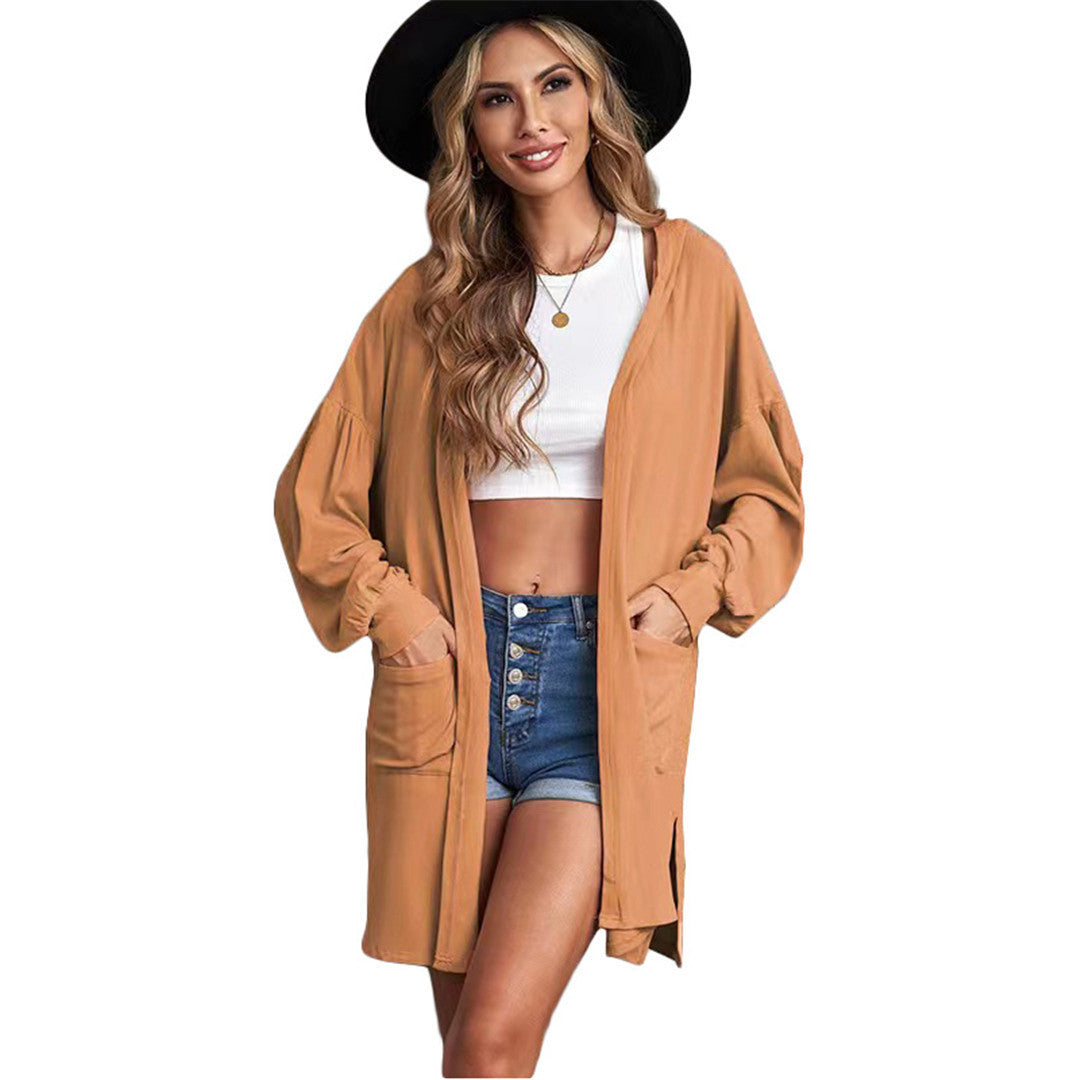 Dame afslappet cardigan med praktiske lommer og bred pasform Stilla