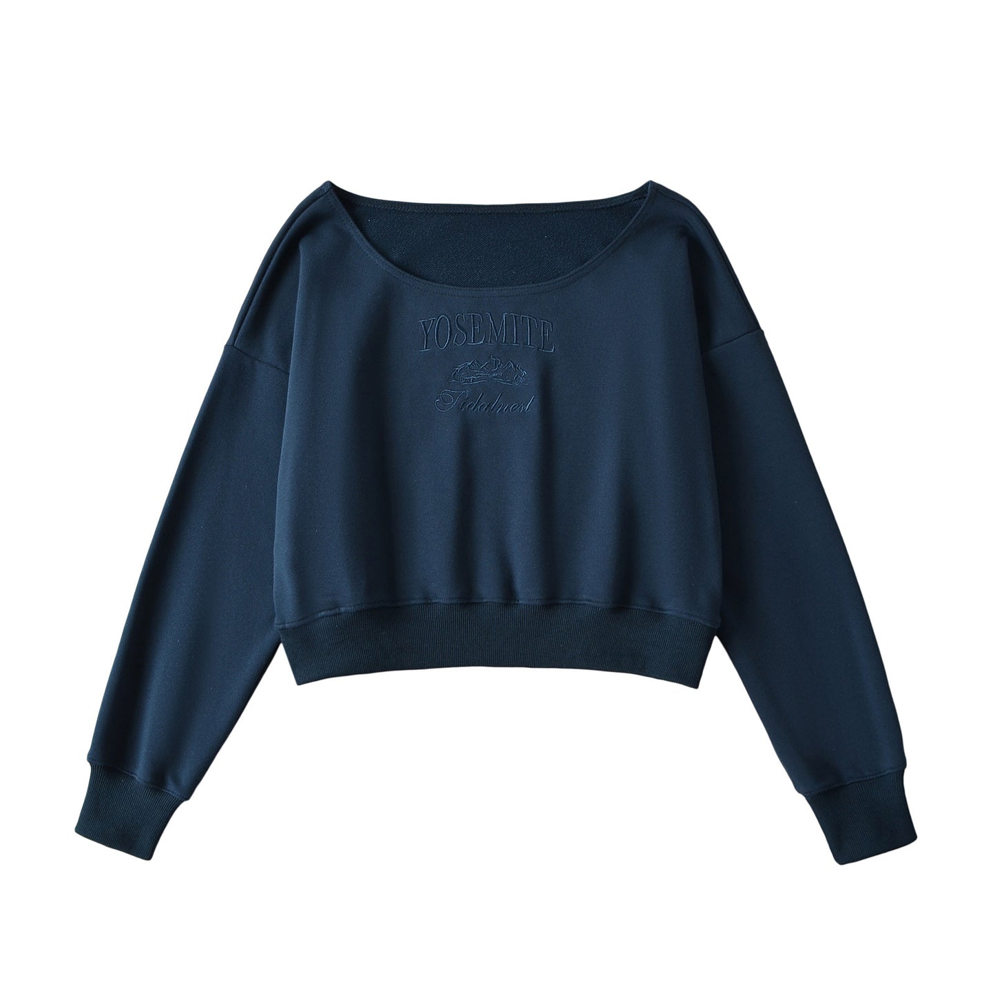 Dame cropped sweatshirt med rund halsudskæring og afslappet design Stilla