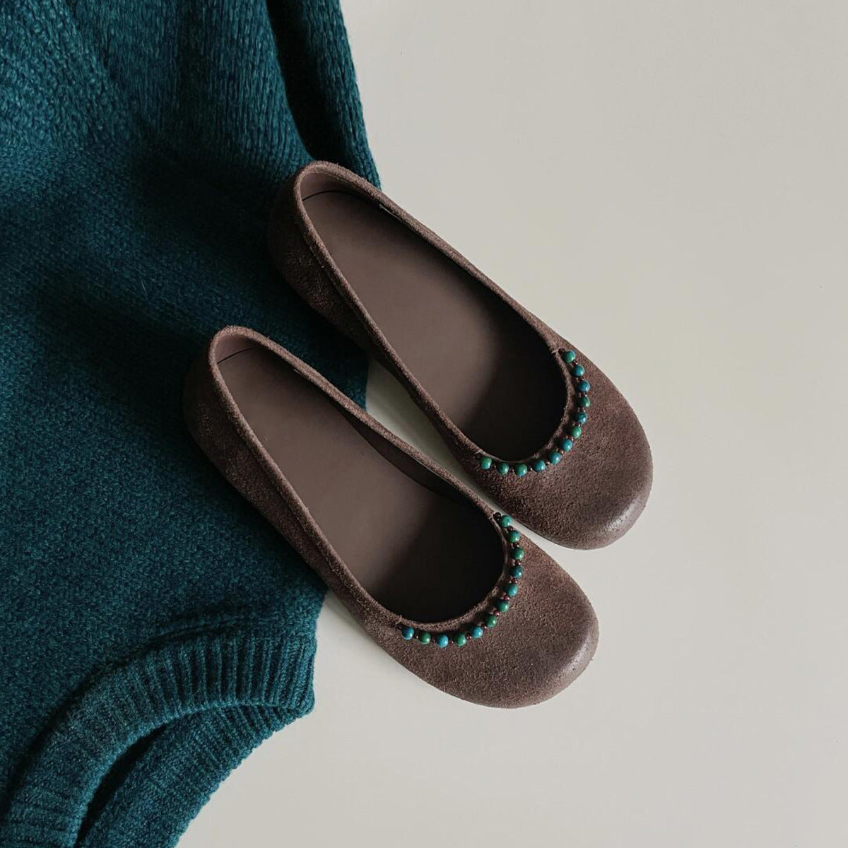 Damer Elegante Flade Ballerina Sko med Dekorativt Udsmykket Accent Stilla