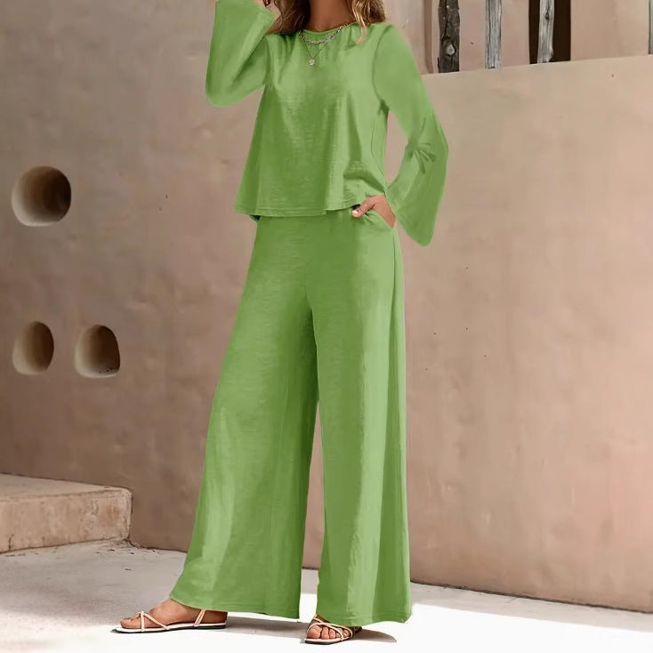 Dame afslappet oversize loungewear sæt med lange ærmer og bred pasform Stilla