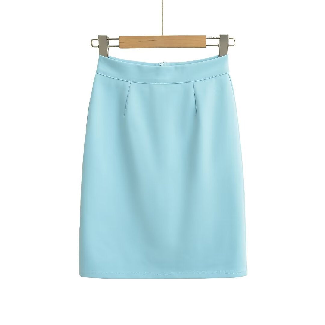 Dame elegant blyantskjørt med raffineret plissédesign og glat materiale Stilla