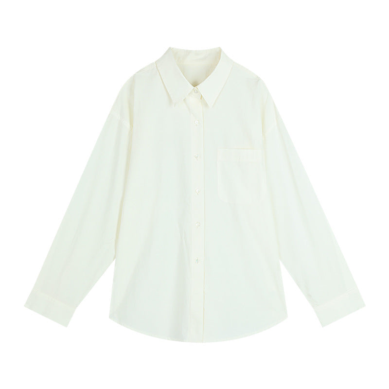 Dame afslappet oversized skjorte med fin struktur og brystlomme Stilla