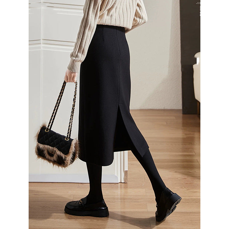 Dame elegant blyantskørter med fint struktureret materiale og høj talje Stilla