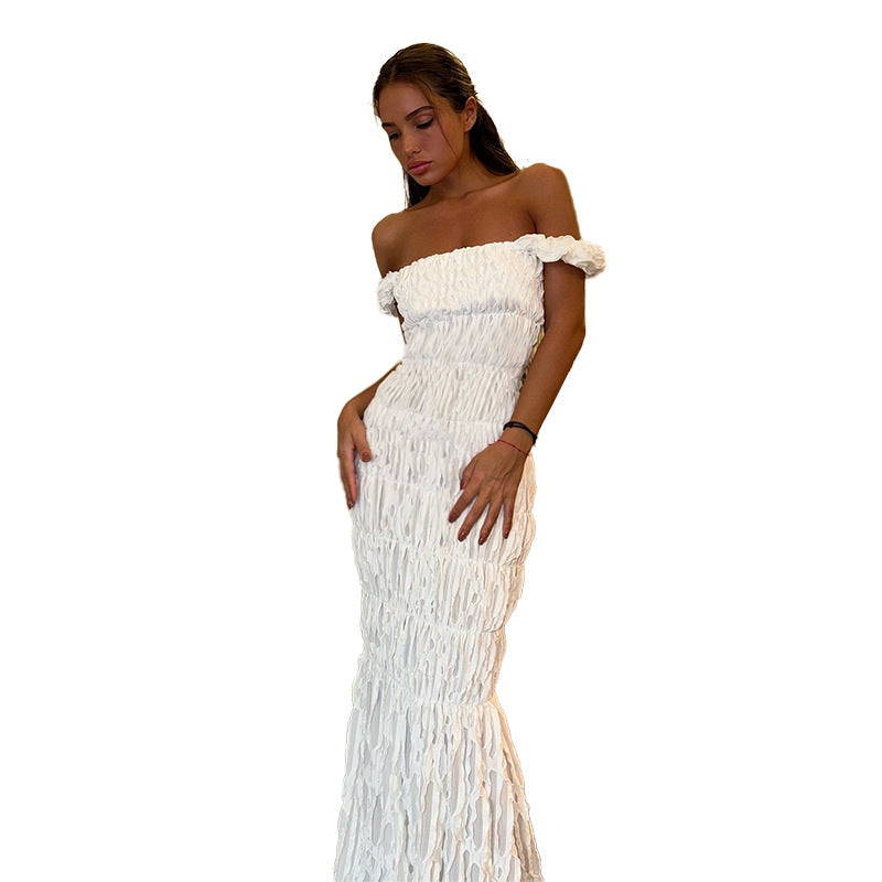 Dame Elegant En-Skulder Maxi Kjole Stilla 1751522472