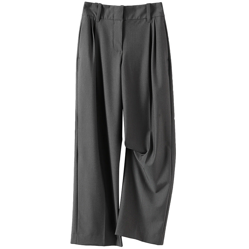 Dame elegant bukser med folder i jakkestil med vidde ben og kvalitetsstof Stilla