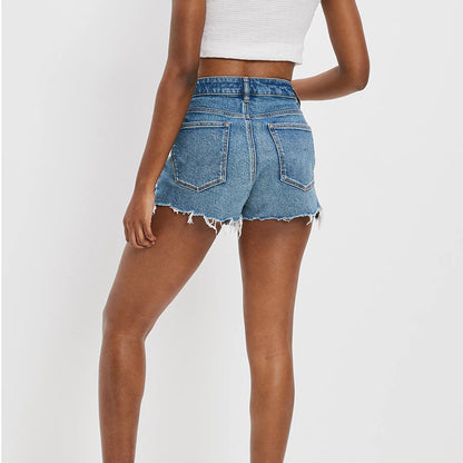 Dame afslappede jeans-shorts i moderne destroyed stil Stilla
