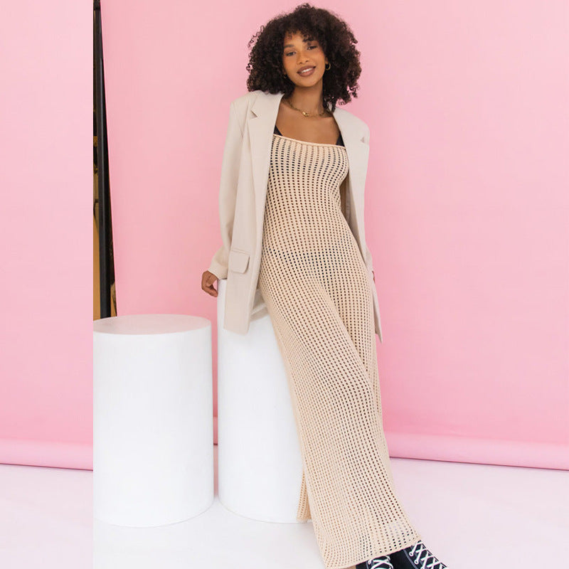 Dame Elegant Hæklet Strikkjole Stilla