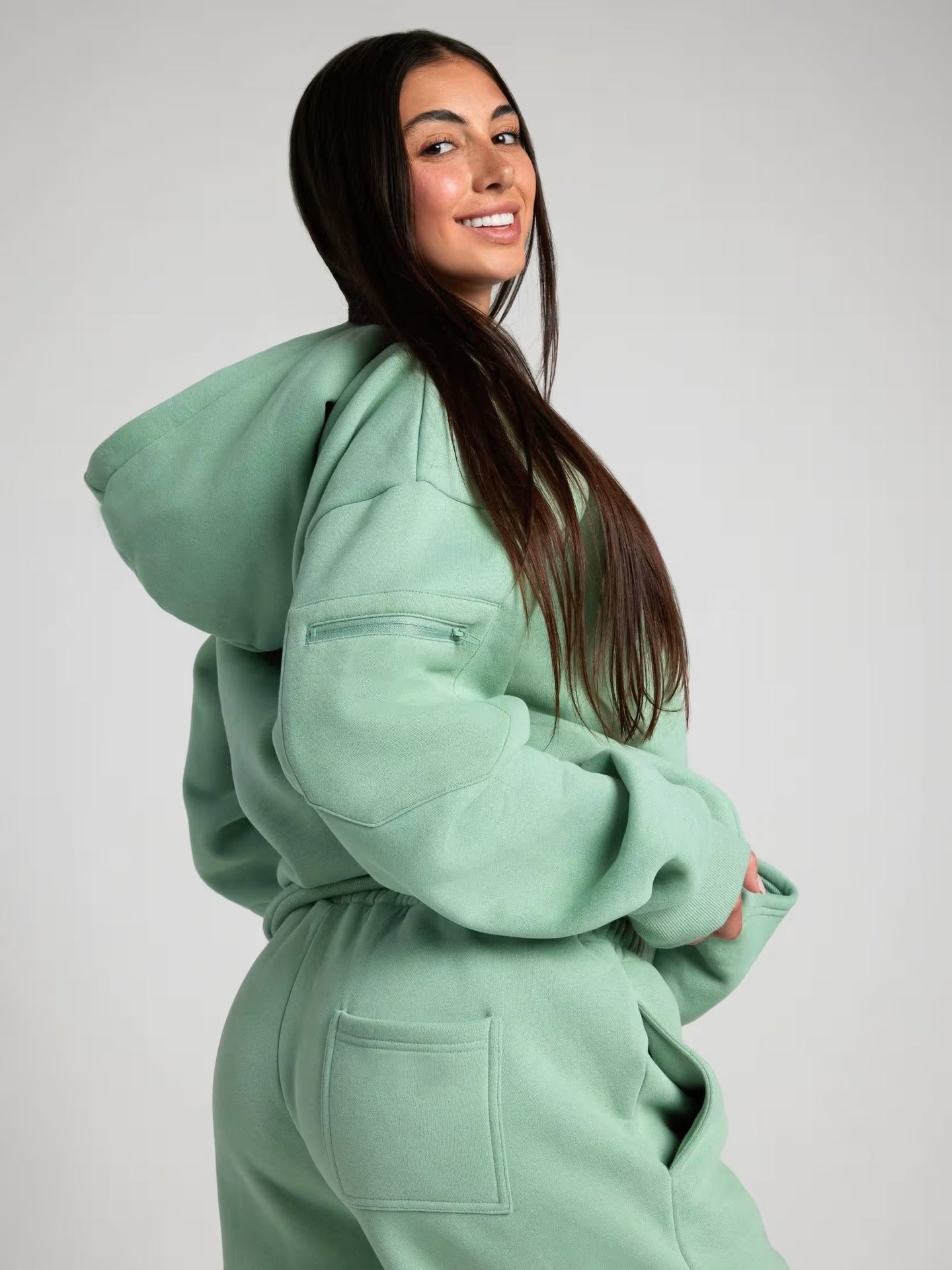 Dame afslappende hoodie med indbygget sovemaske Stilla