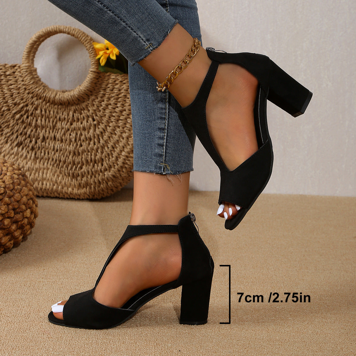 Dame åbne højhælede sko med komfortabel indersål fra Stilla