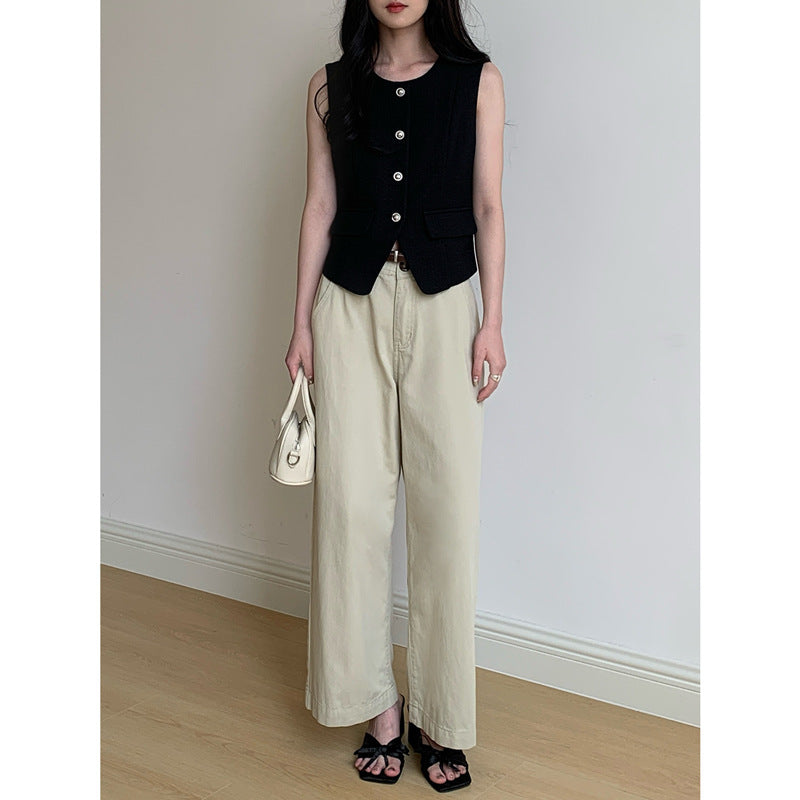 Dame elegant Bred Bukser med høj Talje og klassisk Silhuet Stilla