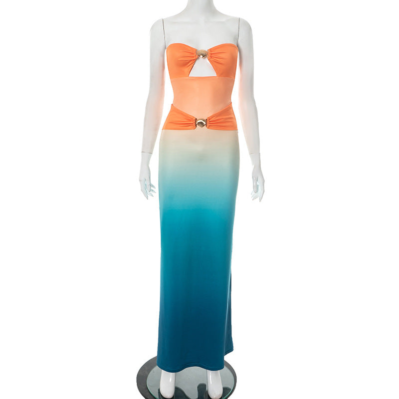 Dame Cut-Out Maxikjole med raffinerede draperinger Stilla