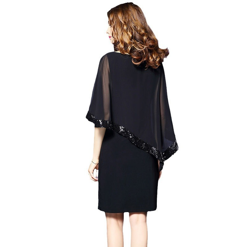 Dame Elegant Chiffon-overlay-kjole Stilla