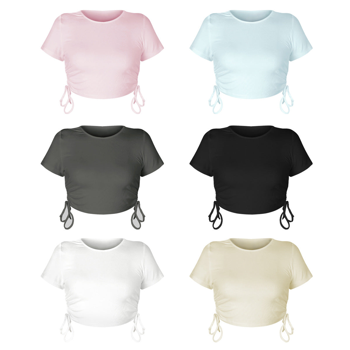 Dame Crop-Top med sidelæns rynkeeffekt og moderne design Stilla