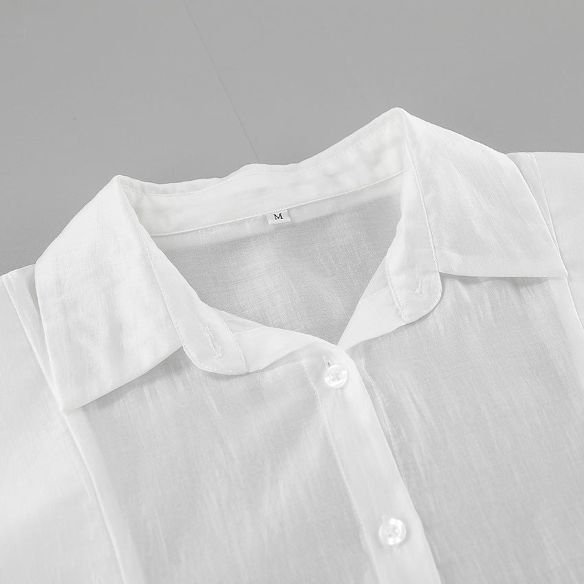 Dame afslappet skjorte med voluminøse ærmer og moderne snit Stilla