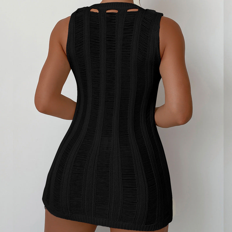 Dame Cropped Pullover i luftig netstruktur Stilla