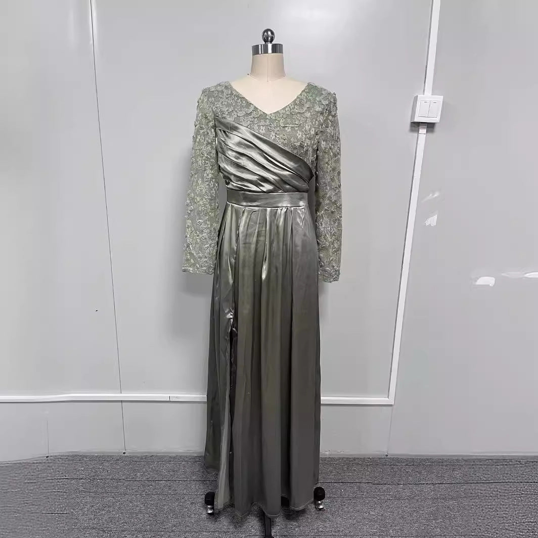 Dame elegant aften kjole med skinnende overdel og flydende nederdel Stilla