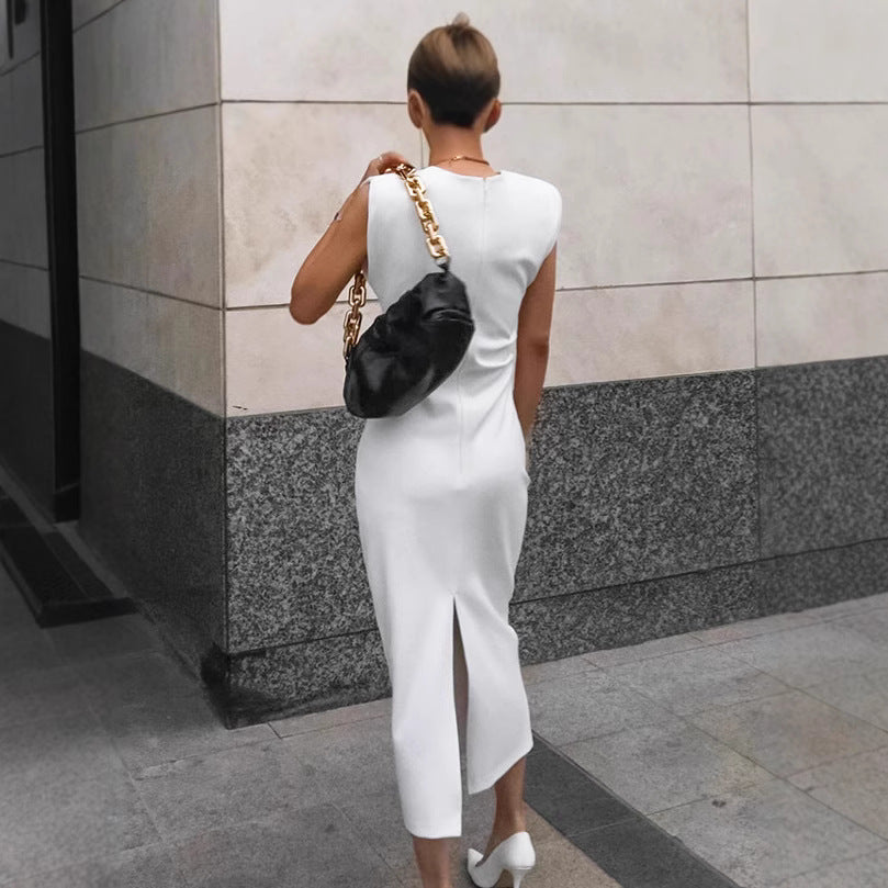 Dame Elegant aften kjole med strukturerede skuldre Stilla