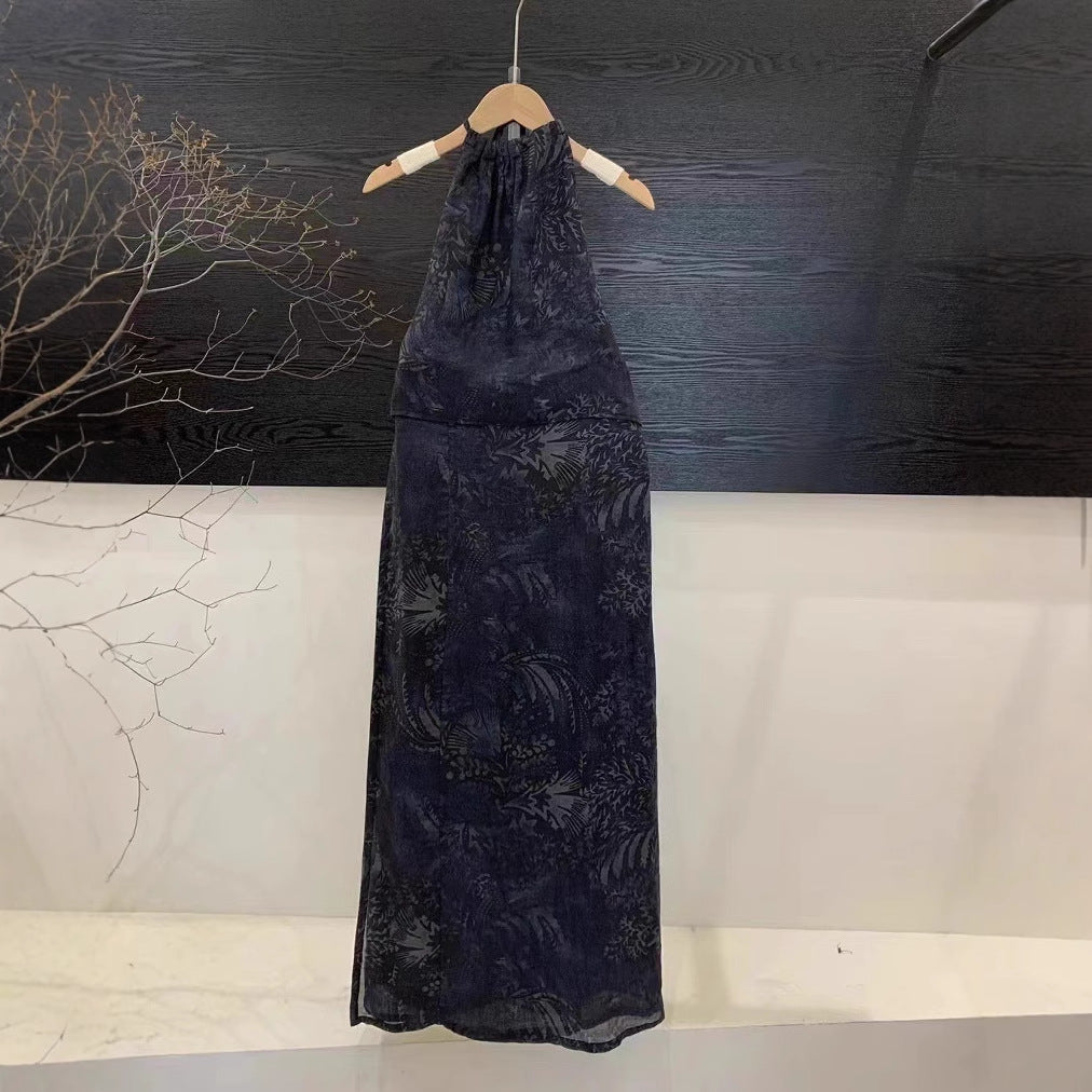 Dame Elegant Blomster Mønster Maxi Kjole Stilla