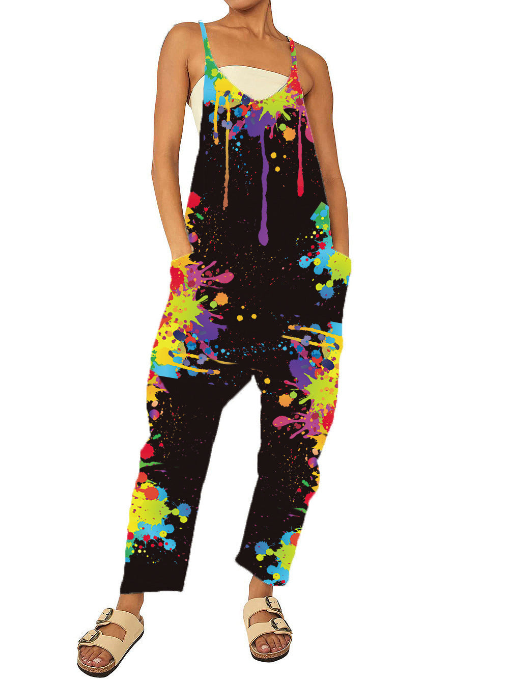 Dame jumpsuit med unikt grafikdesign Stilla