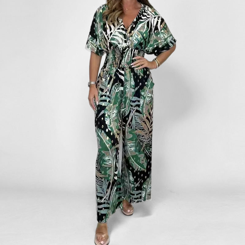 Dame fritids-jumpsuit med blomstret design Stilla