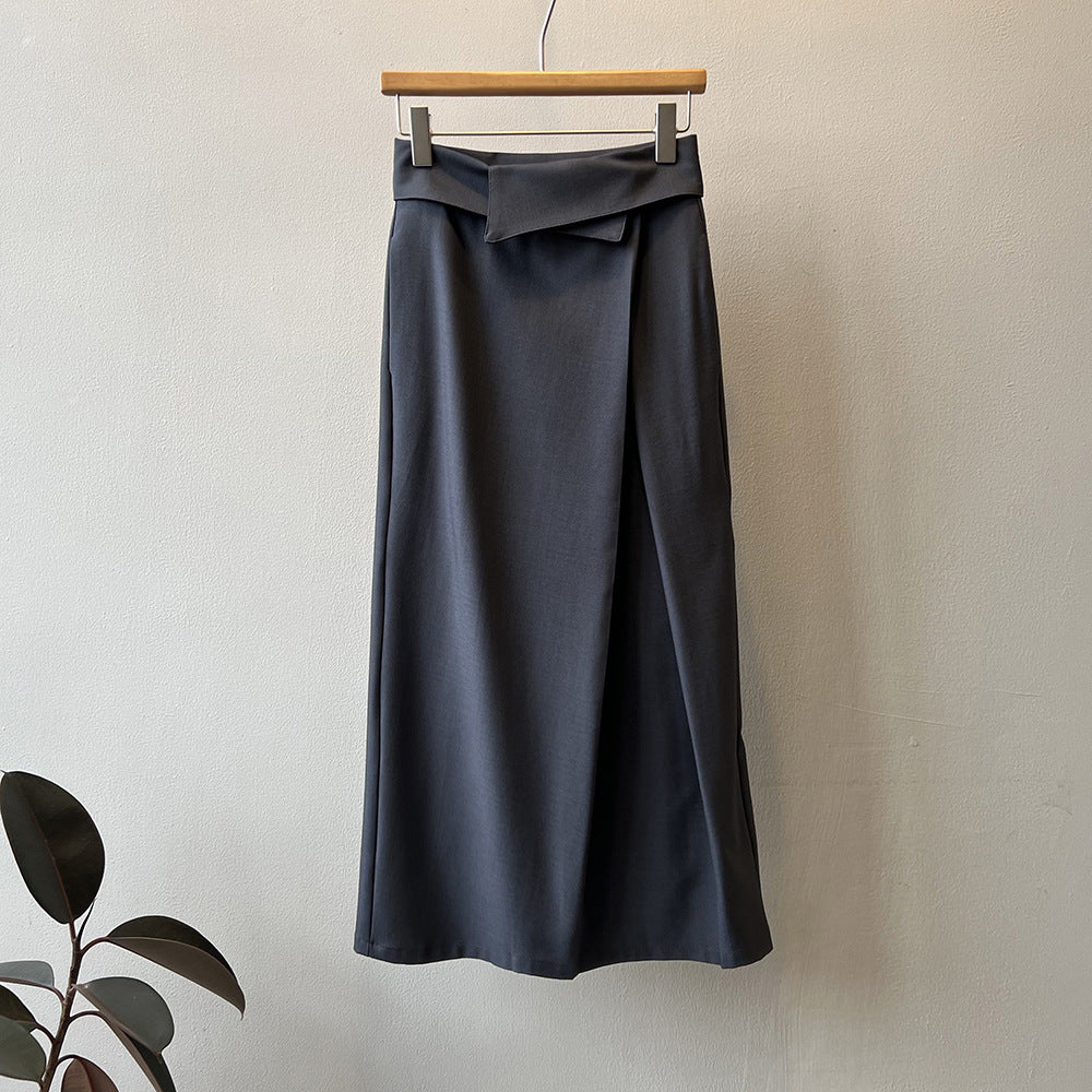 Dame elegant blyantskirt med asymmetrisk kant og høj talje Stilla