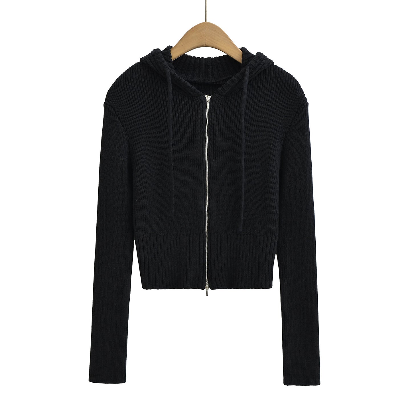 Dame afslappet Crop-hættetrøje med hætte og gennemgående lynlås Stilla