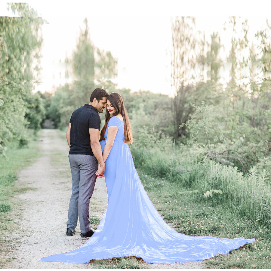 Dame Elegant Graviditets Wrap Kjole Stilla