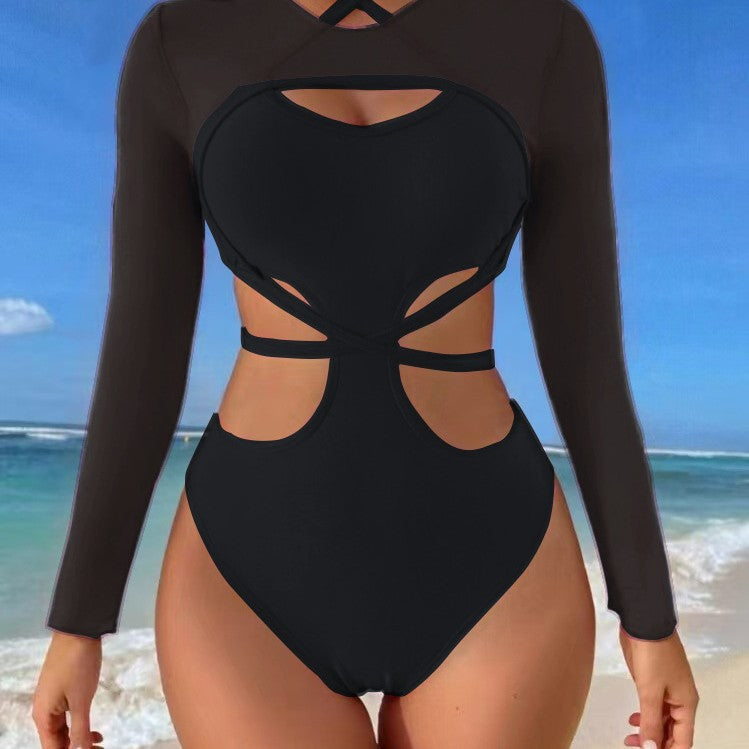 Dame Einteiler Badedragt med markant Cut-Out og stilfuldt krydsdesign Stilla