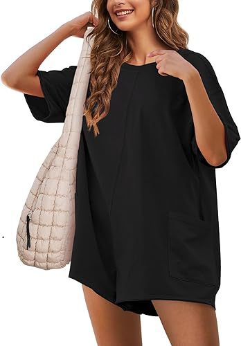 Stilla | Rygløs Sommer Løs V-Hals Jumpsuit Shorts