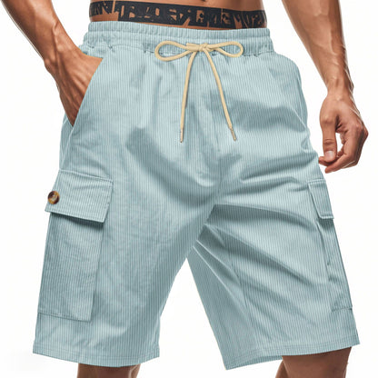 Herre Cargo-Shorts med elegante striber og praktiske sidelommer Stilla