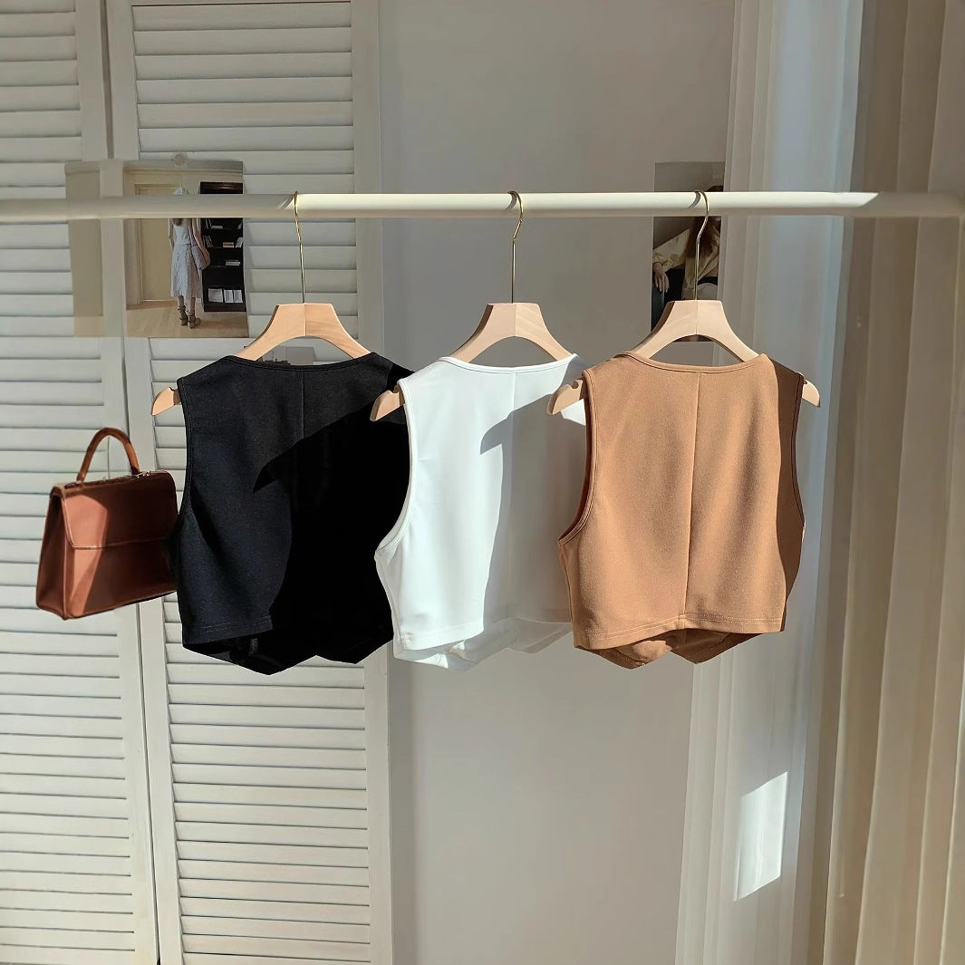 Dame Cropped Overdel med elegant snit og blødt flydende stof Stilla