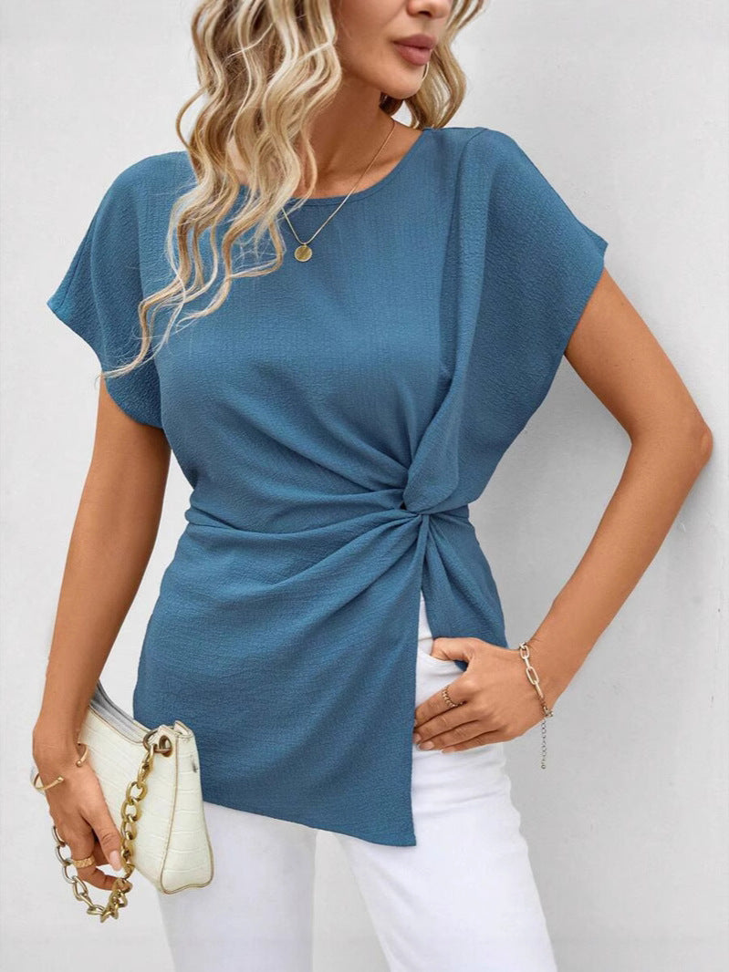 Dame elegant indpakning top med afslappet snit og flydende stof Stilla