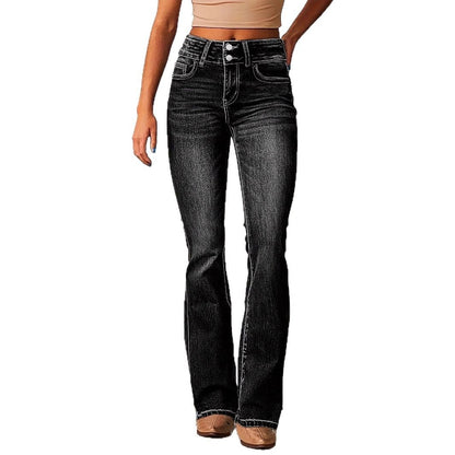 Dame Flared Jeans med høj talje og fleksibel pasform Stilla