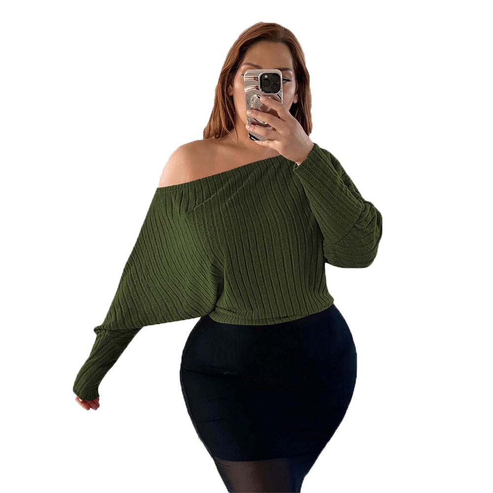 Dame afslappet asymmetrisk oversized top med blødt ribdesign Stilla