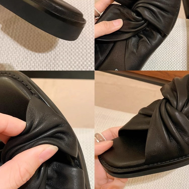 Dame Elegant Knyttede Slide Sandaler Stilla