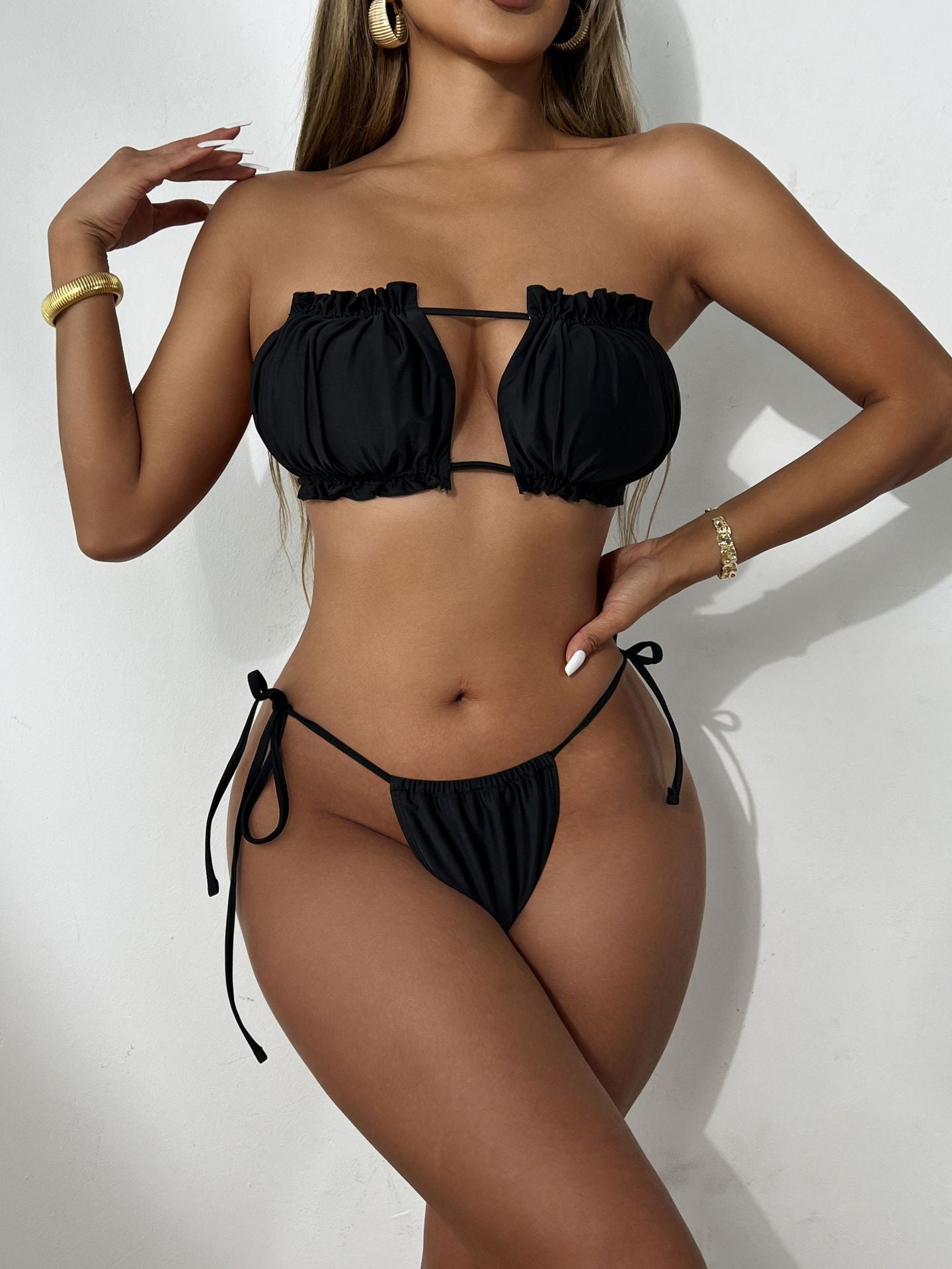 Dame Cut-Out Volant Bikini Sæt Stilla