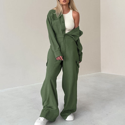 Dame Cargo Jumpsuit med moderne snit og praktiske lommer Stilla