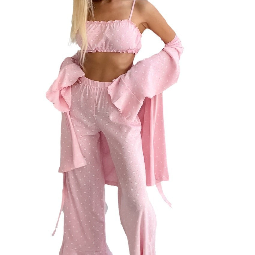 Dame afslappende lounge-sæt med løst skåret top og komfortable bukser Stilla