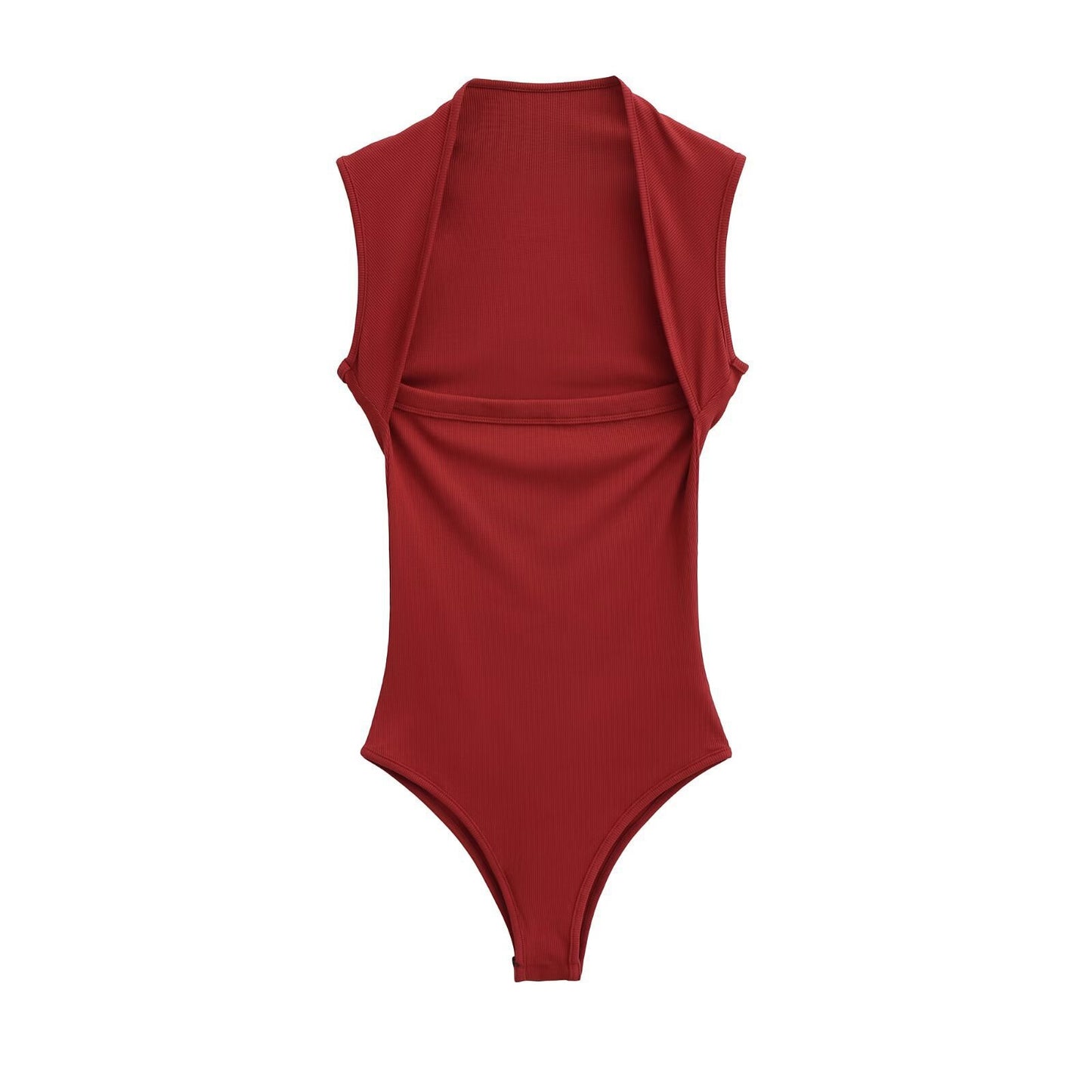 Femme Ribstrik-Højkravebodysuit Stilla