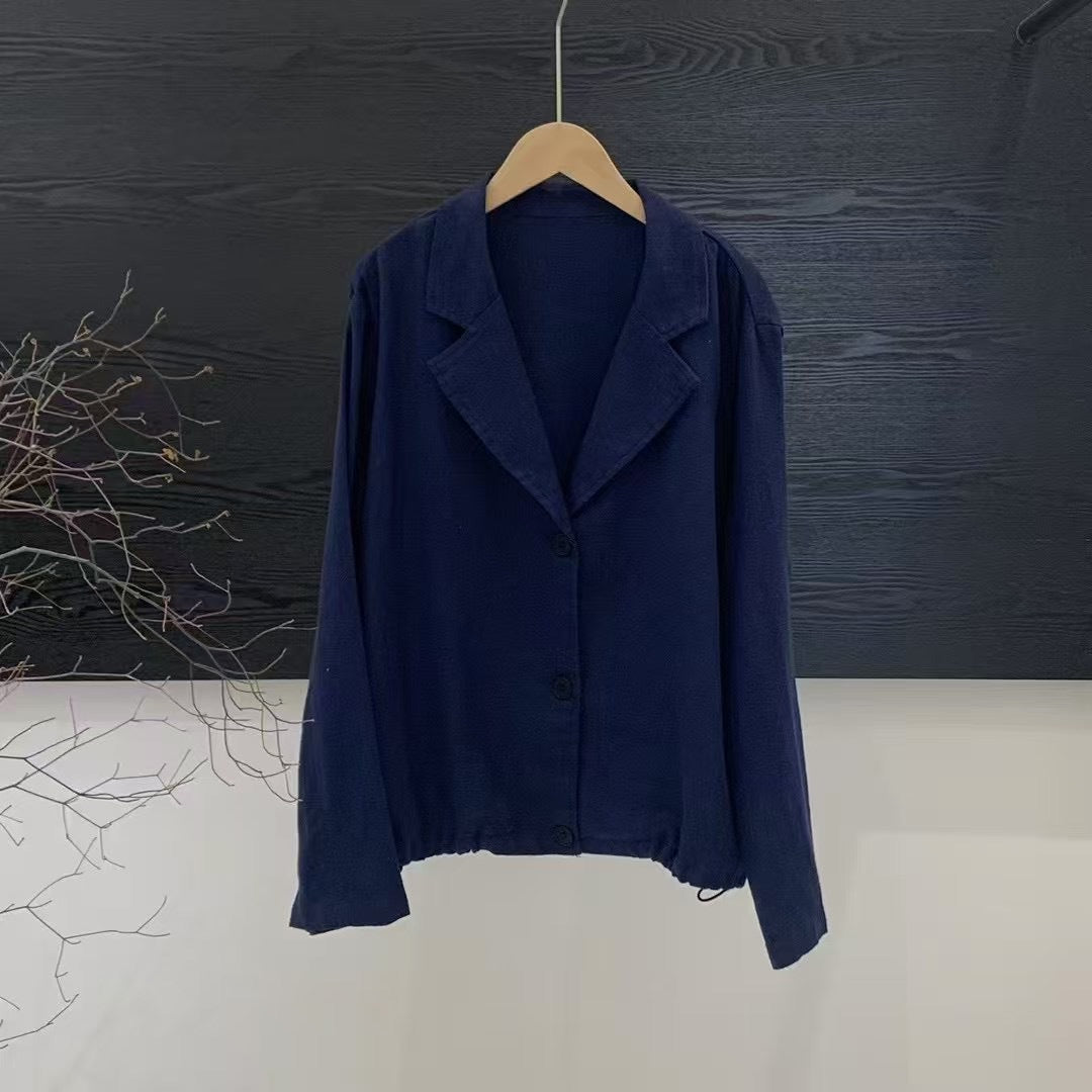 Dame cropped Button-Up Linnedjakke Stilla