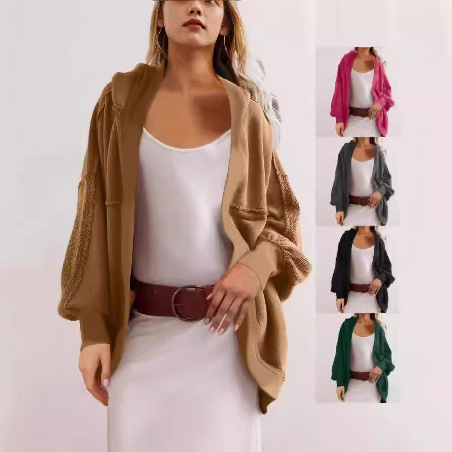 Dame afslappet hættejakke med struktureret overflade Stilla