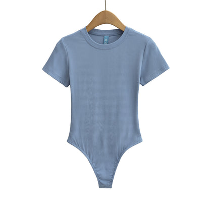 Dame figurnær Bodysuit i høj kvalitet rib-stof med kort ærme Stilla