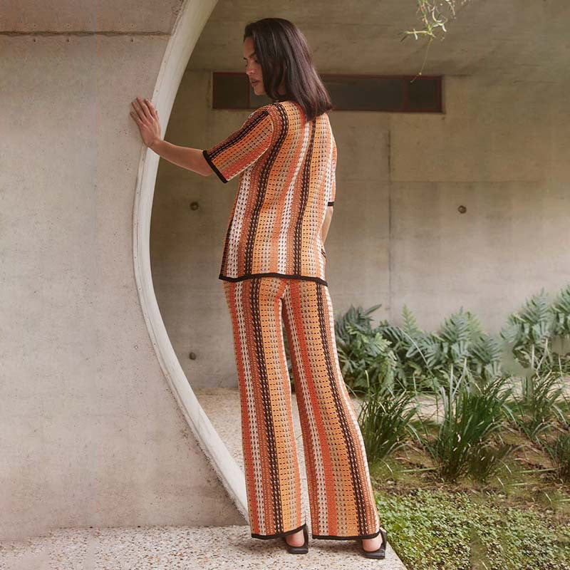 Dame afslappet skjorte og palazzo buksedragt Stilla