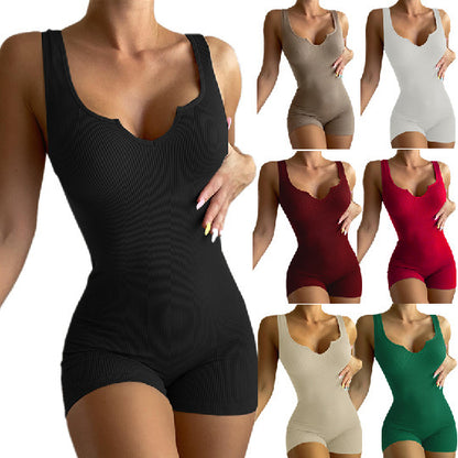 Dame figursyet Rib-Bodysuit med V-hals Stilla