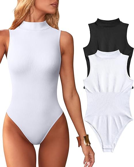 Dame bodysuit med elegant ståkrave og struktureret overflade Stilla