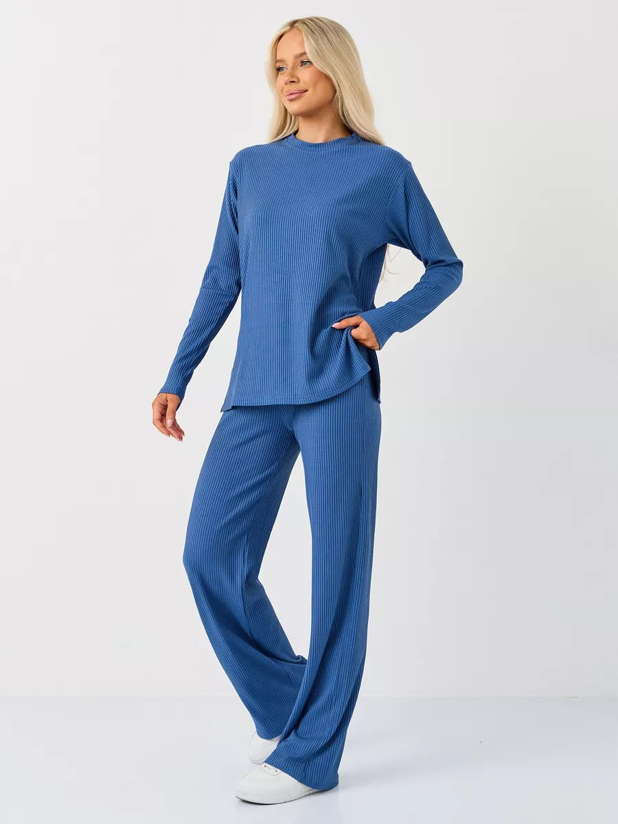 Dame cropped Langærmet skjorte med moderne knude design og fin rib struktur Stilla