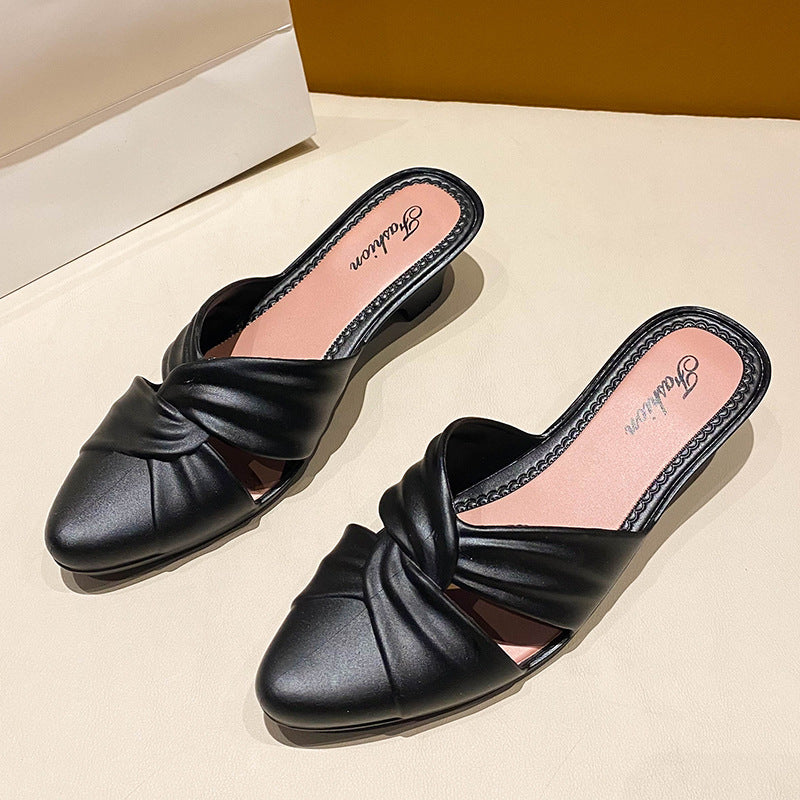 Dame elegante og komfortable mules med flettet overdel Stilla