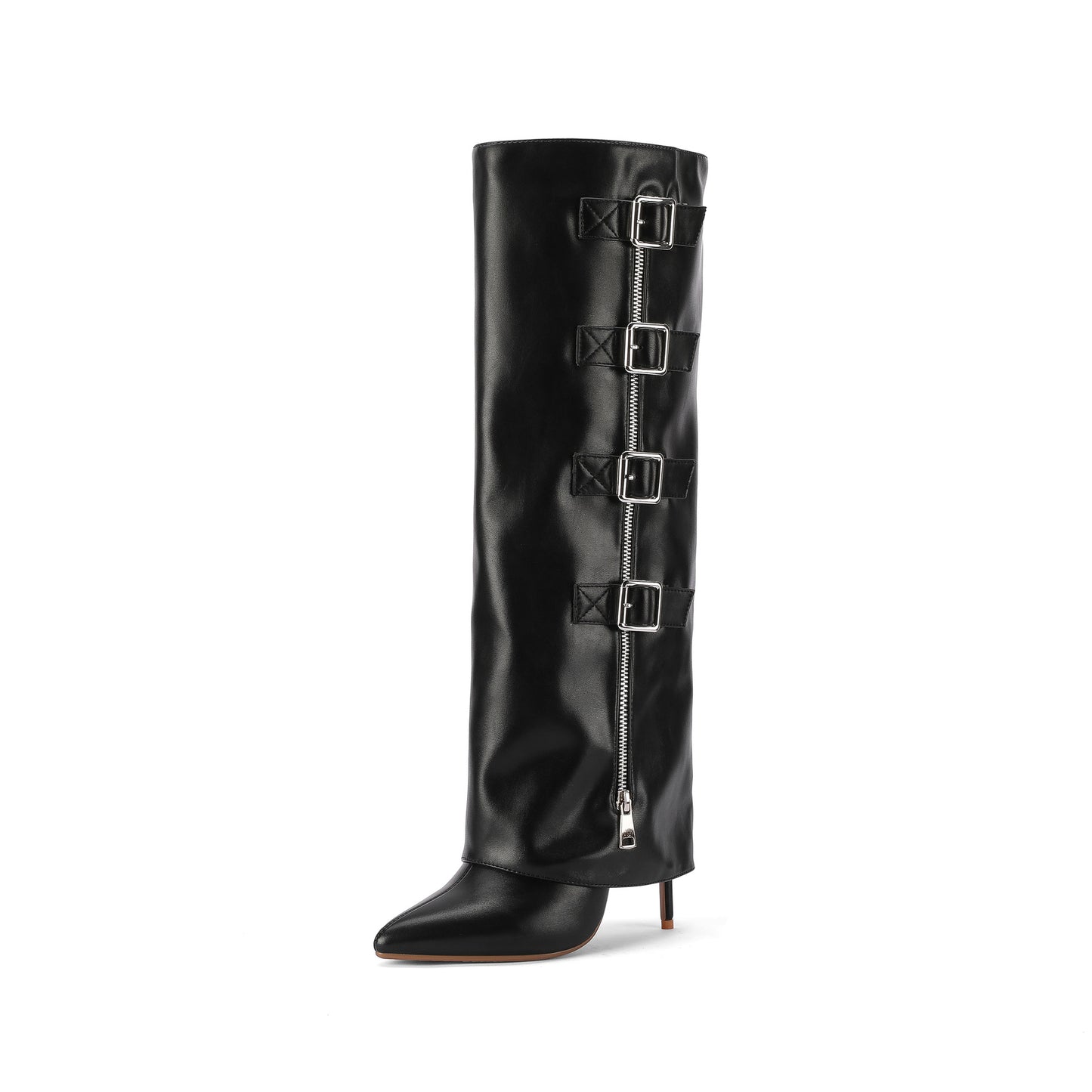 Dame High-Stiletto Over-the-Knee Mode Støvler med Spændeaccent Stilla